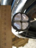 Фотография киловольтного кабеля АВВГ 4х120 с секторными монолитными алюминиевыми жилами