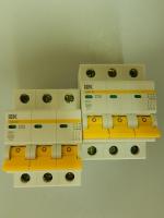 Фото модульных трёхполюсных выключателей ВА 47-29 на 16А и 25А изготовления компании ИЭК