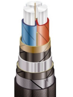 Схематическое изображение бронированного силового кабеля ААБл 3х95 на 10 000 вольт для прокладки в траншеях