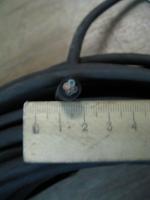Фотография сечения гибкого кабеля КГ 4х0,75 в резиновой изоляции и оболочке
