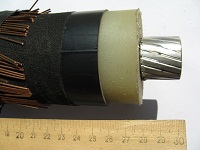 Фотография кабеля с изоляцией из сшитого полиэтилена АПвЭгаП 1х500 с проволочным экраном