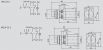 Габаритные размеры и электрические схемы управляющих переключателей АNС-22-2 и АNСLR-22-3 с фиксацией и индикацией