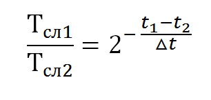 Формула зависимости срока службы от перегрева изоляции в электродвигателях (правило 8 градусов)