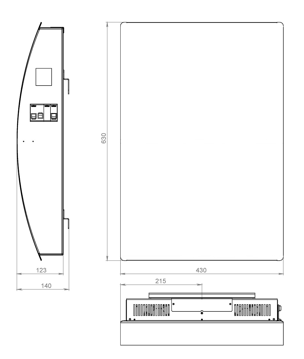 Установочные и габаритные размеры стабилизатора напряжения СНПТО Parus-11 для дома или офиса